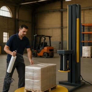 دستگاه مناسب برای تصمیم استرچ دستی یا ماشینی روی خط بسته بندی