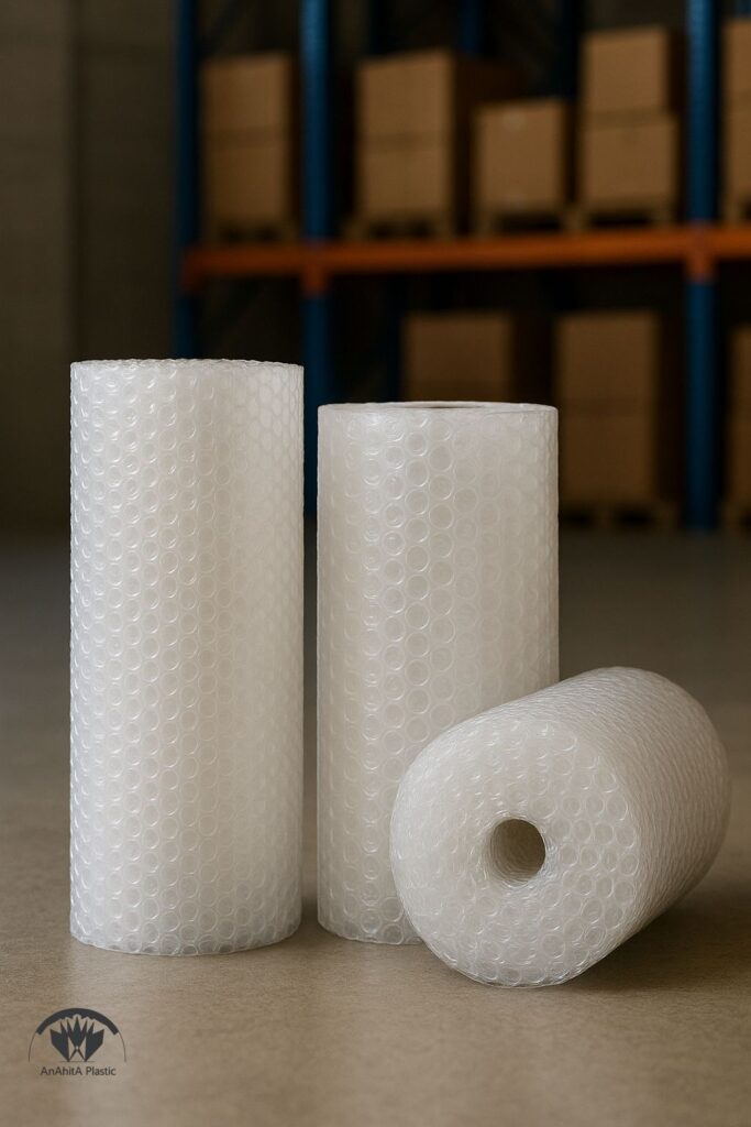 انواع نایلون حبابدار در انبار حباب ریز، متوسط و درشت