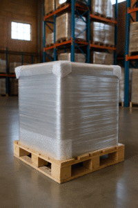 ترکیب فیلم استرچ با مواد بسته بندی برای گوشه های حساس با نایلون حبابدار و محافظ گوشه