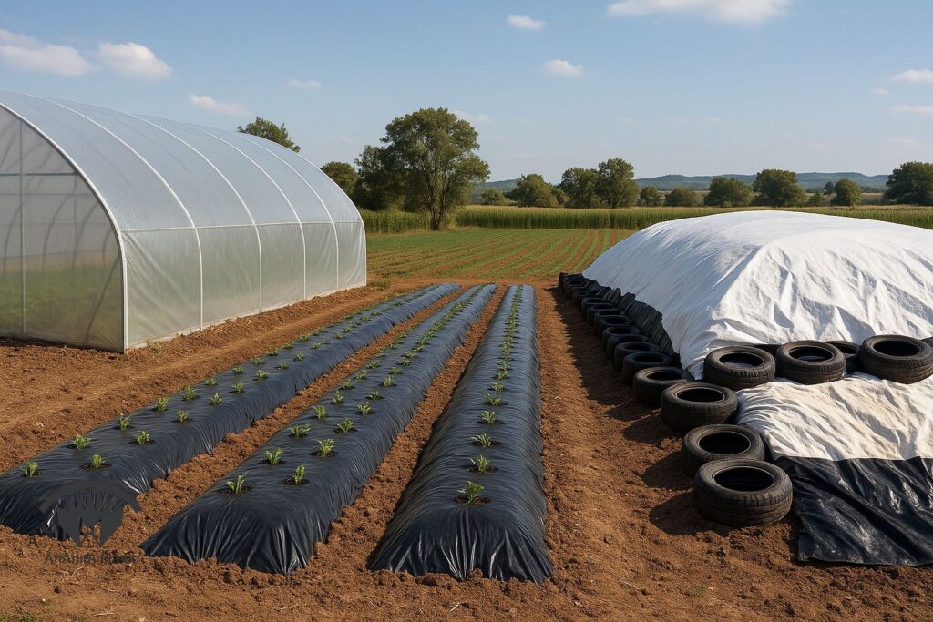 انواع نایلون کشاورزی گلخانه ای، مالچ، سیلویی در مزرعه ایران گونه