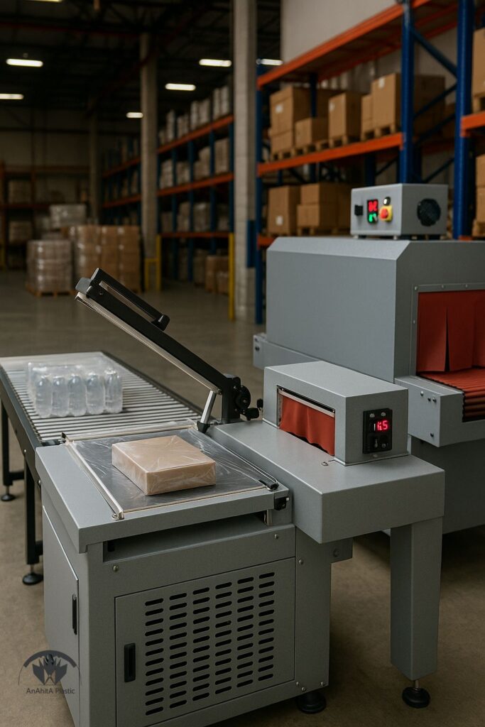 تونل شیرینگ و دوخت L برای انواع شیرینگ بسته بندی در خط بسته بندی