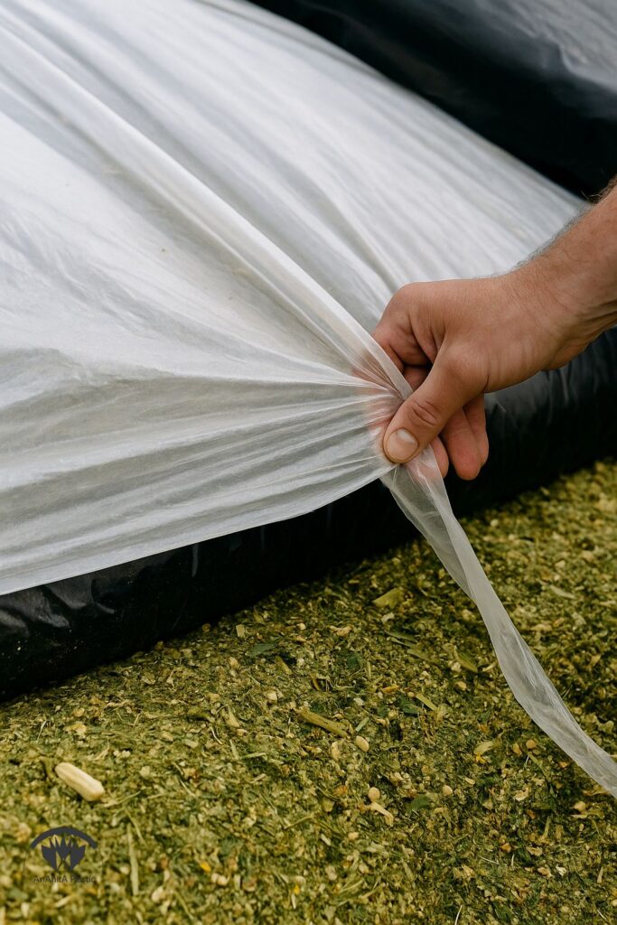 رپ بال علوفه با فیلم استرچ 25 میکرون با 6 تا 8 لایه در مزرعه ایران گونه