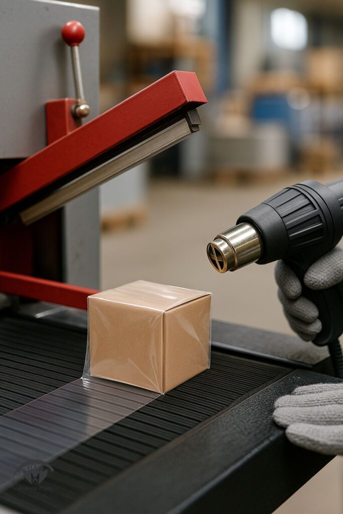 شیرینگ مواد غذایی روی سینی شیرینی با فیلم شفاف ضد مه در فروشگاه ایران گونه