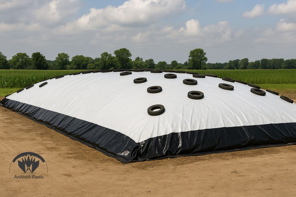 نایلون سیلویی سفید روی سیاه با وزن گذاری یکنواخت روی توده سیلاژ