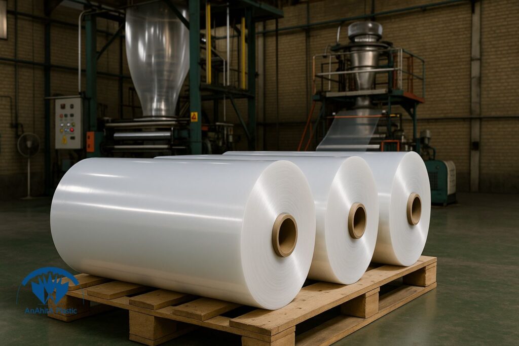 نمای نزدیک از سطح نایلون عریض درجه یک بدون رگه و حباب