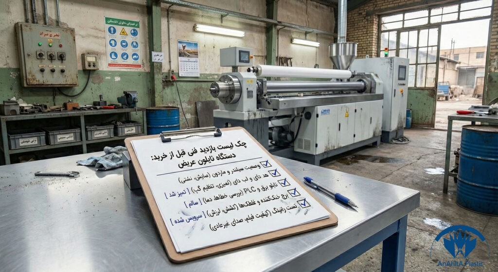 چک لیست بازدید قبل از خرید دستگاه نایلون عریض در کارگاه