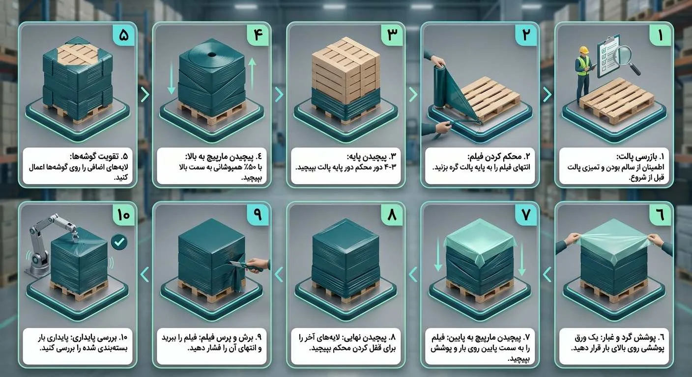 آموزش گام به گام استرچ پیچی پالت