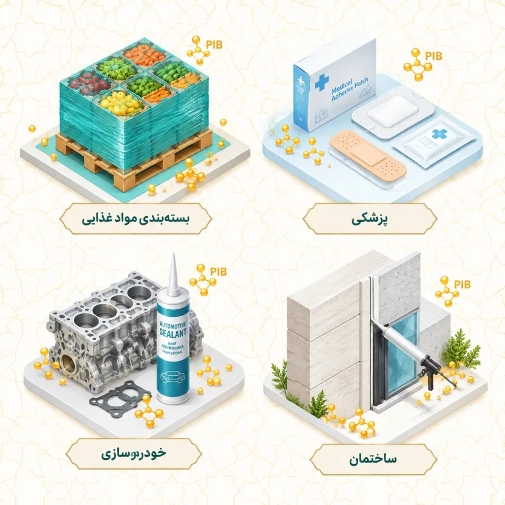 کاربرد چسب استرچ PIB در بسته بندی، ساختمان، خودروسازی و پزشکی